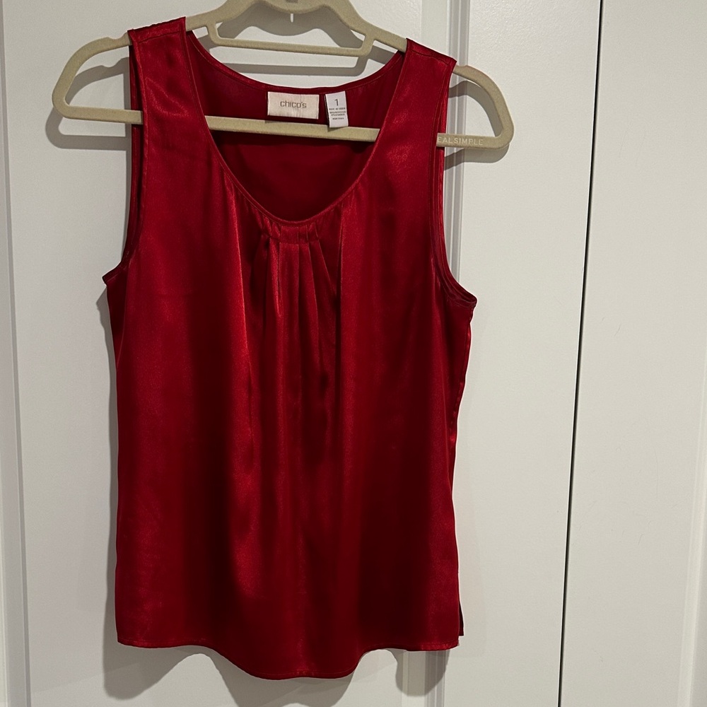 Chico's Vibrant Red Sleeveless Blouse size 1